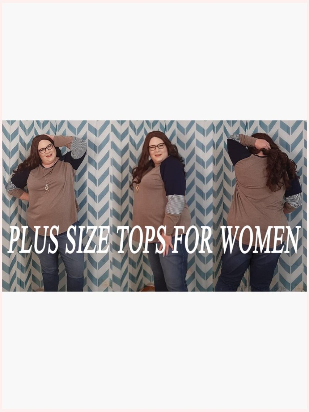 Plus Size Color Block Raglan Tunic T-Shirt Long Sleeve - Picture 5 of 6